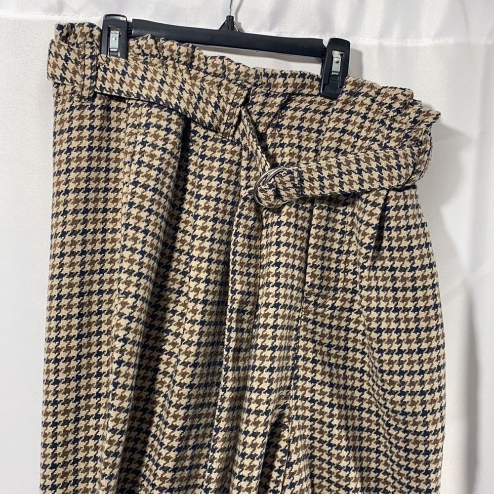 FREE PEOPLE MARYAM HOUNDSTOOTH PAPER-BAG SLACKS - Picture 6 of 15